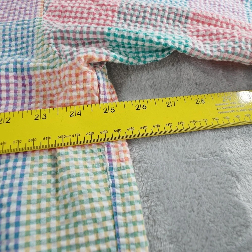 Deep River Trading Seersucker Shirt Mens XXL Pastel Plaid Button Up Cotton Prep - Picture 8 of 14